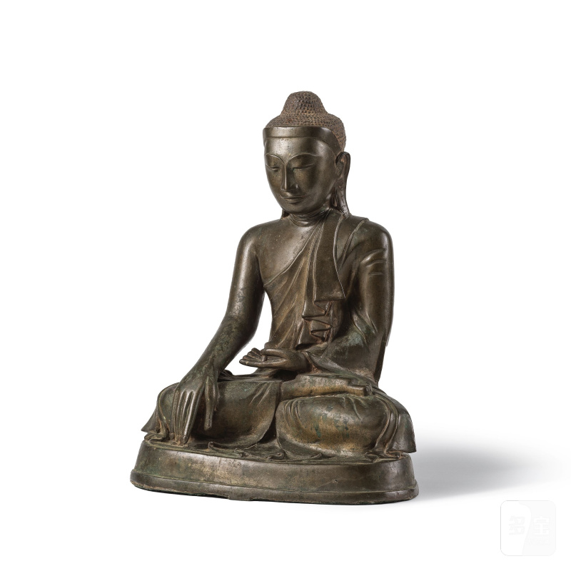 泰國 大城時期 十四/十五世紀 銅佛陀像 | STATUETTE DE BOUDDHA EN BRONZE - 图5